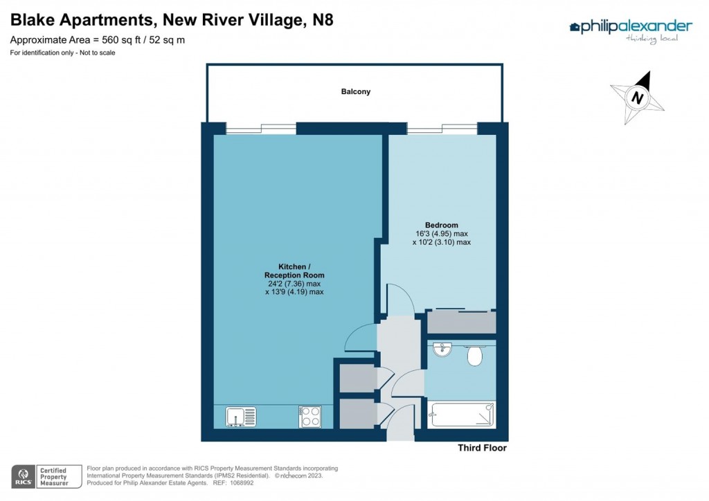 Floorplan for Blake Apartments, New River Village, Hornsey, N8