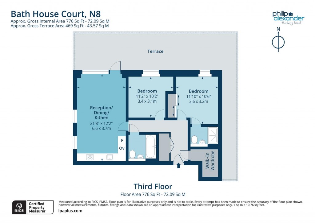 Floorplan for Bath House Court, Smithfield Square, Hornsey, N8