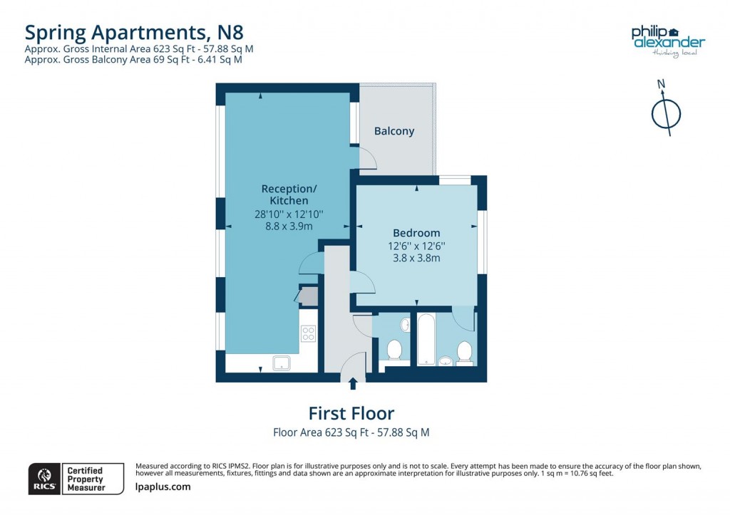 Floorplan for Spring Apartments, Nightingale Lane, N8