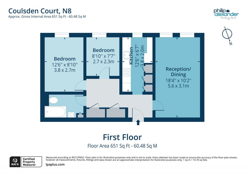 Floorplan for Coulsden Court, Park Road, Crouch End, N8