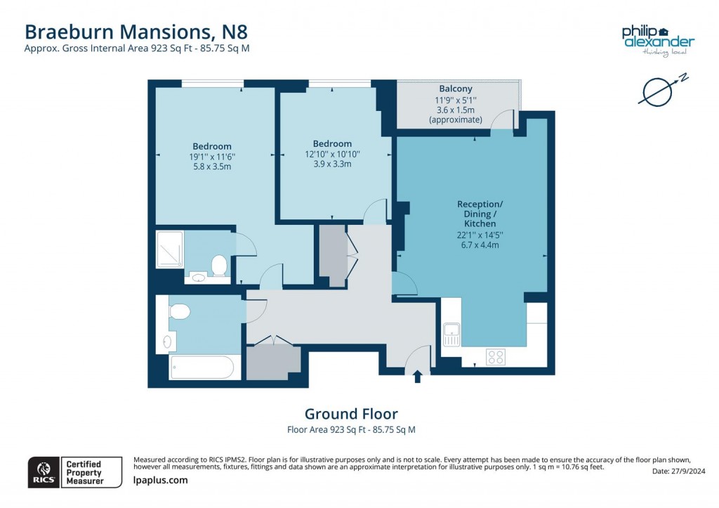 Floorplan for Braeburn Mansions, Mary Neuner Road, Alexandra Gate, N8