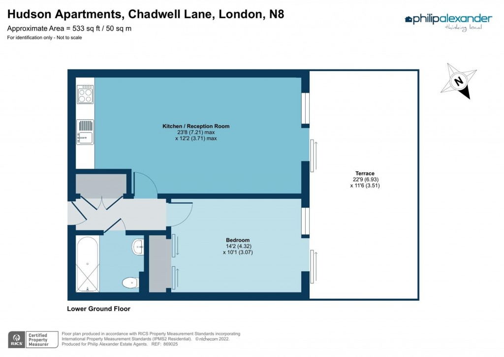 Floorplan for Hudson Apartments, New River Village, Hornsey, N8