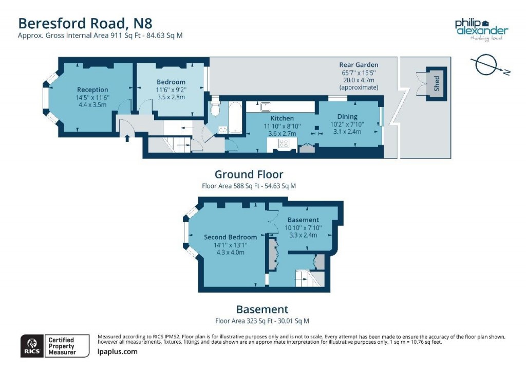 Floorplan for Beresford Road, Hornsey, N8