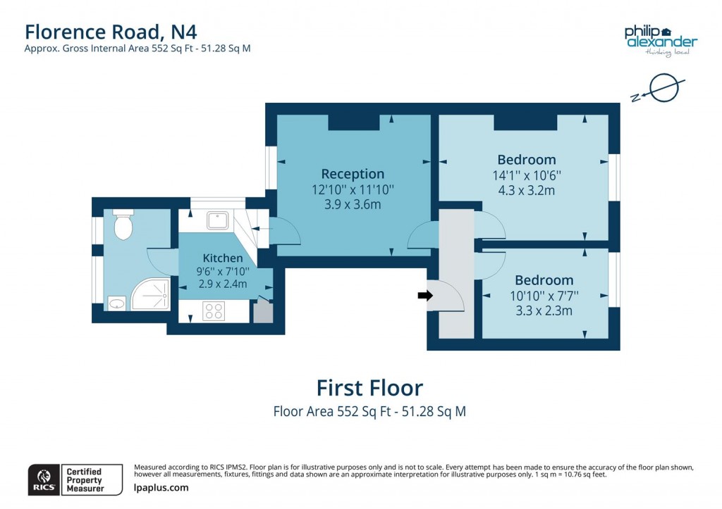 Floorplan for Florence Road, Finsbury Park, N4