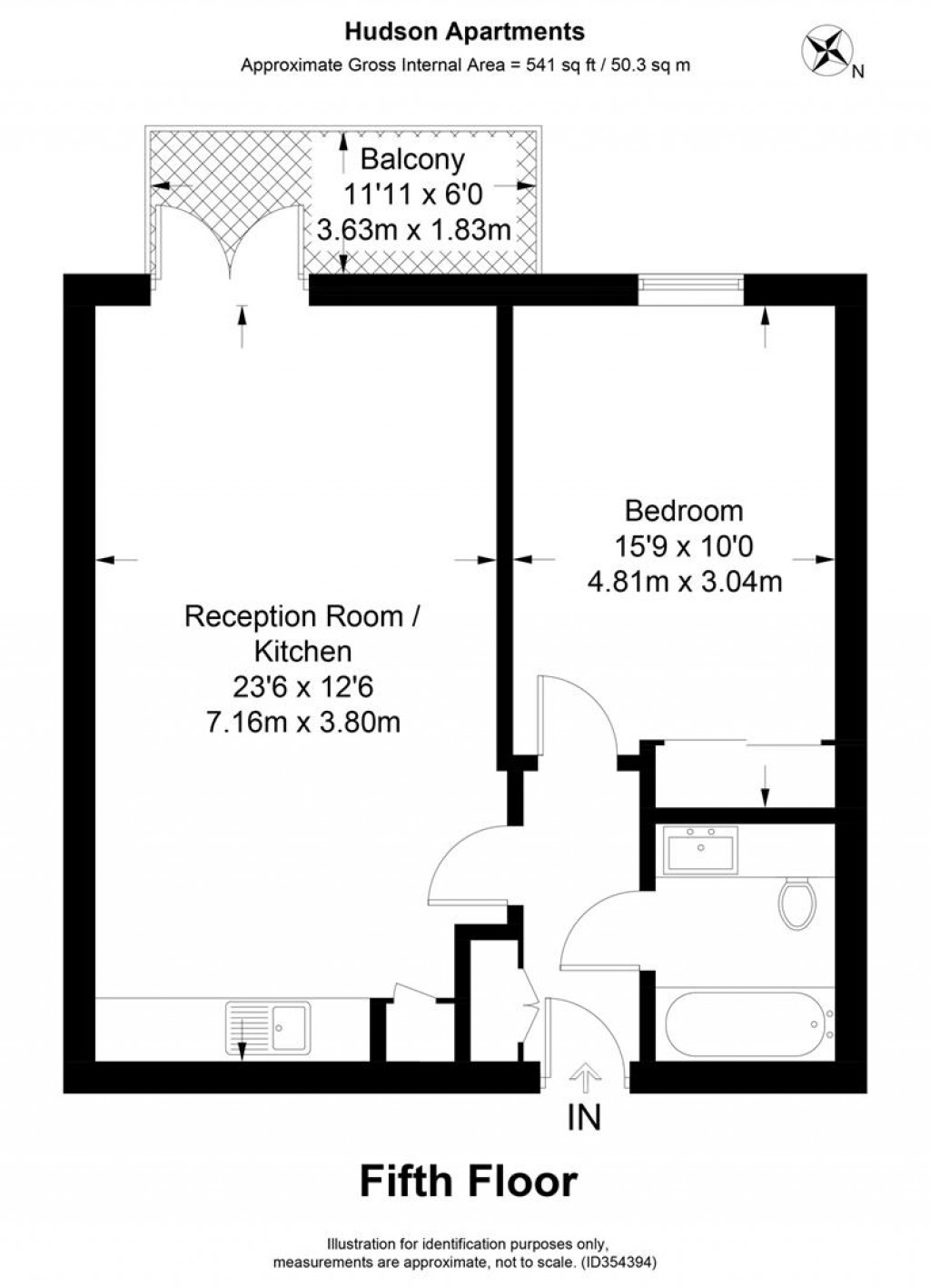 Floorplan for Hudson Apartments, New River Village, Hornsey, N8