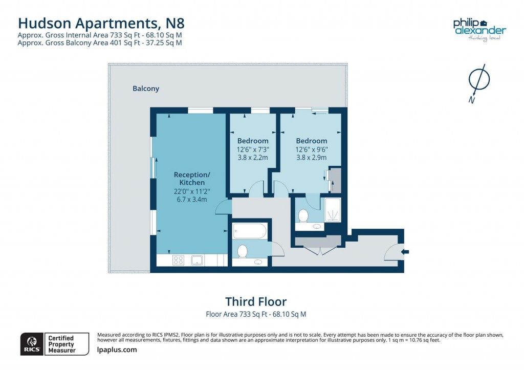 Floorplan for Hudson Apartments, New River Village, Hornsey, N8