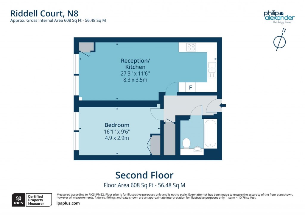 Floorplan for Riddell Court, Campsbourne Road, Hornsey, N8