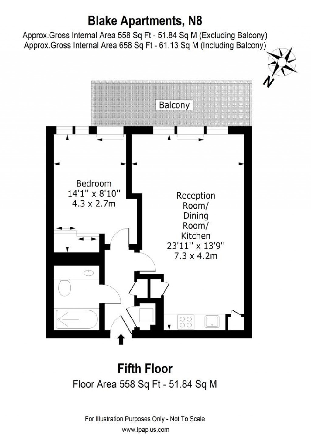 Floorplan for Blake Apartments, New River Village, Hornsey, N8