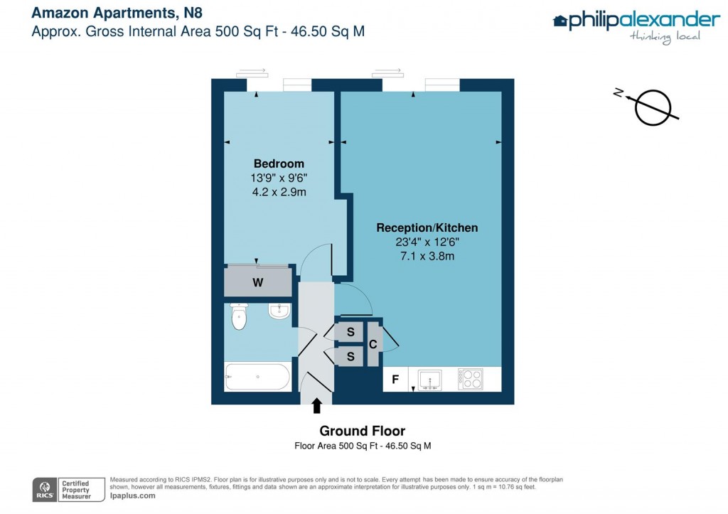 Floorplan for Amazon Apartments, New River Village, Honrsey