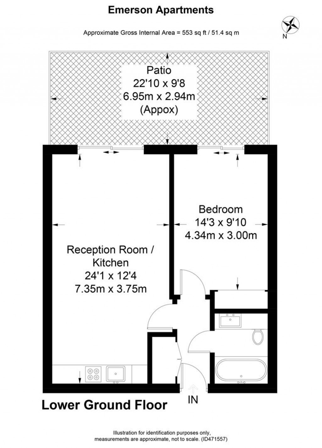 Floorplan for Emerson Apartments, New River Village, Hornsey, N8