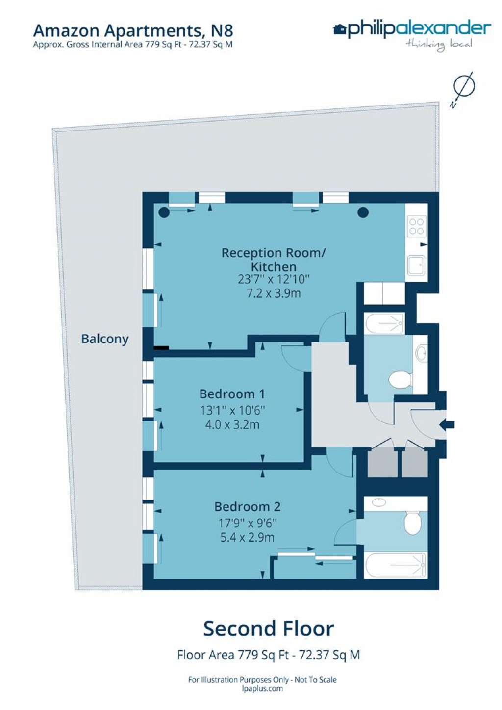 Floorplan for Amazon Apartments, New River Village, Hornsey, N8