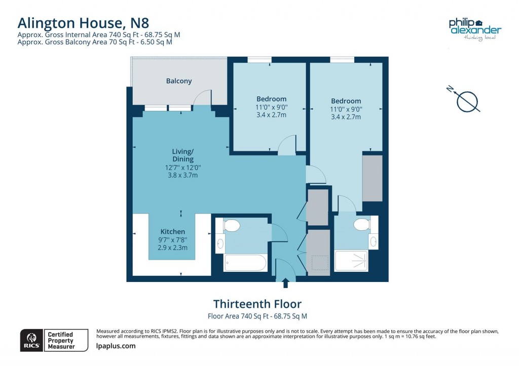 Floorplan for Alington House, Alexandra Gate, Hornsey, N8