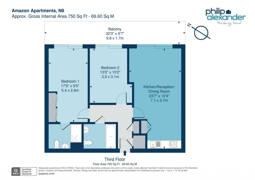 Floorplan for New River Village, Hornsey, N8