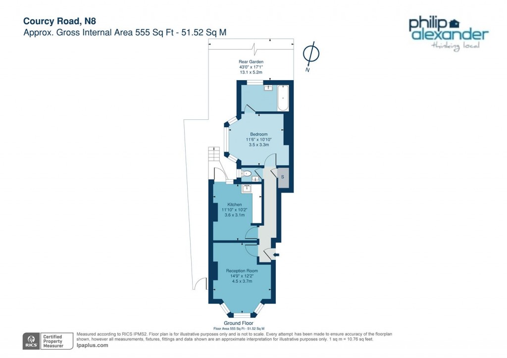 Floorplan for Courcy Road, Wood Green, N8