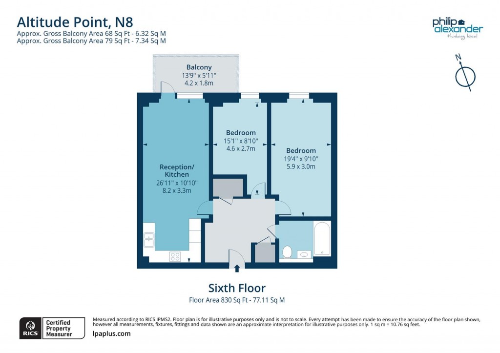 Floorplan for Altitude Point, Hampden Road, Hornsey, N8