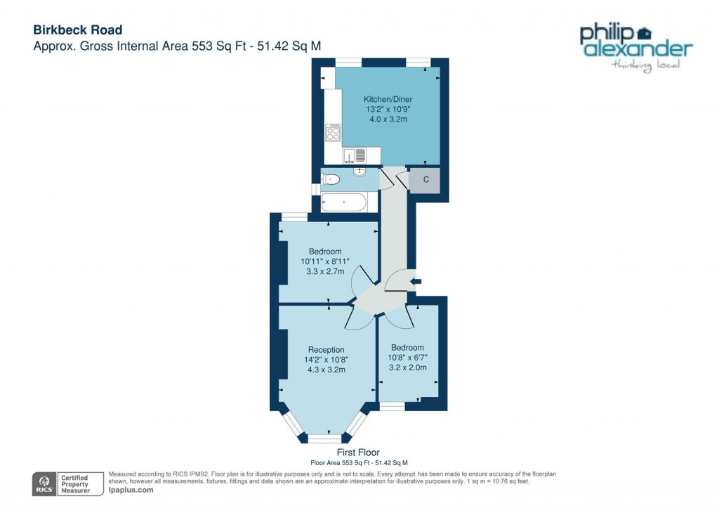 Floorplan for Birkbeck Mansions, Birkbeck Road, Hornsey, N8