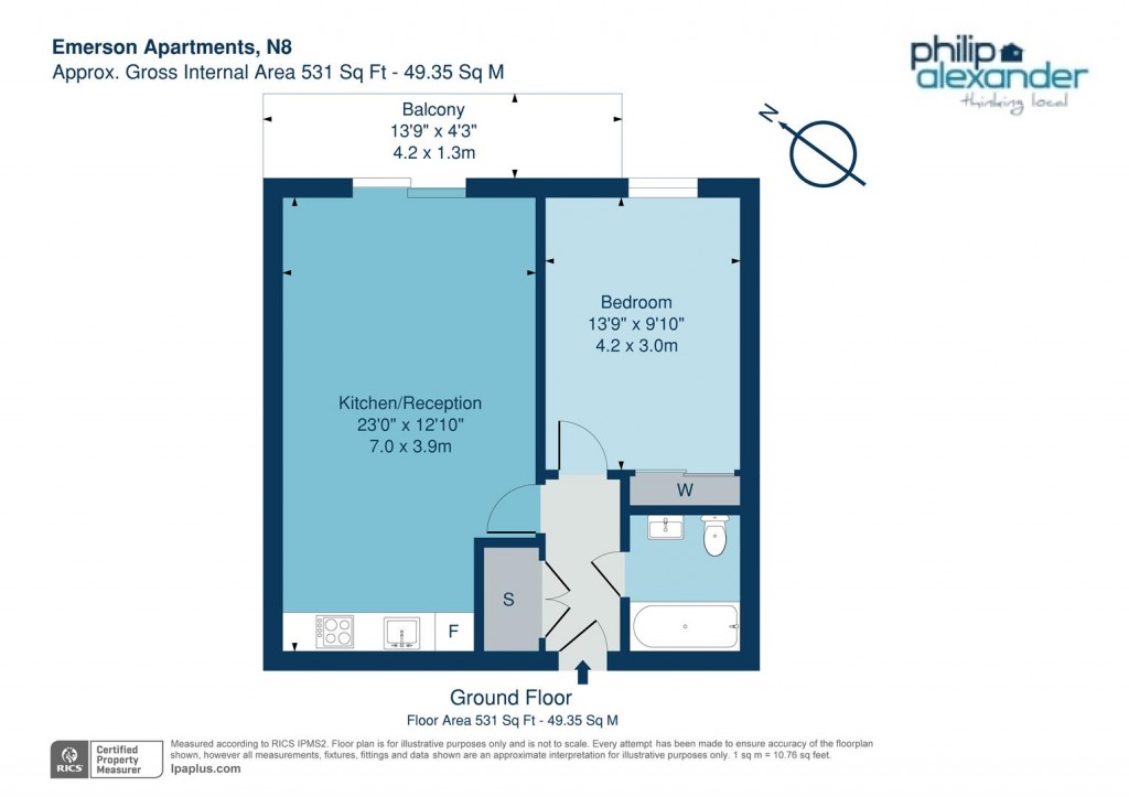 Floorplan for Emerson Apartments, New River Village, Hornsey, N8