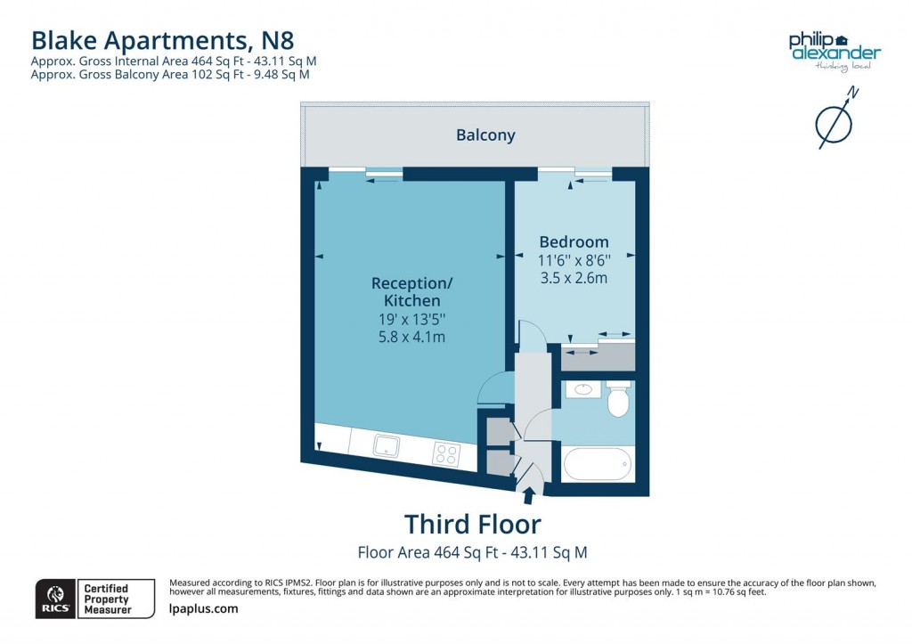 Floorplan for Blake Apartments, New River Village, Hornsey, N8