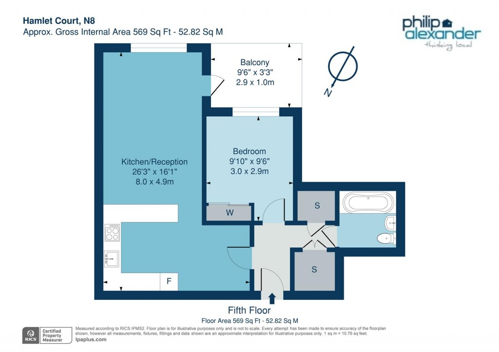 Floorplan for Hamlet Court, Smithfield Square, Hornsey, N8