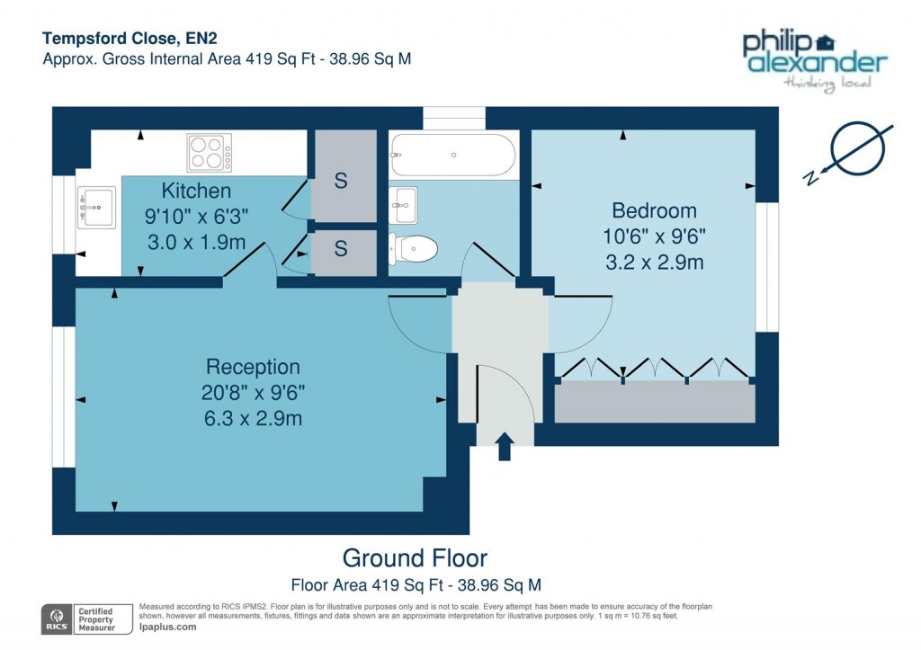 Floorplan for Tempsford Close, Enfield Town, EN2