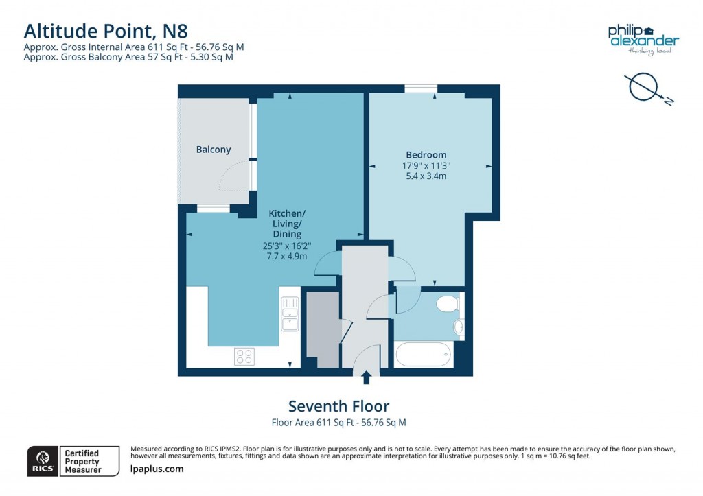 Floorplan for Altitude Point, Hampden Road, Hornsey, N8