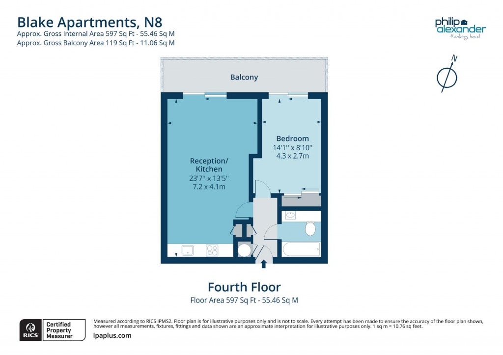 Floorplan for Blake Apartments, New River Village, Hornsey, N8